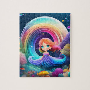 Puzzle Petite Princesse Colorée Avec Arc En Ciel