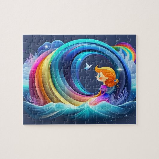 Puzzle Petite Princesse Colorée Avec Arc En Ciel (Horizontal)