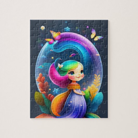 Puzzle Petite princesse colorée douce (Vertical)