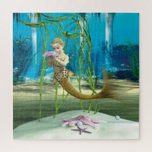Puzzle Petite Sirène avec Fleur d'Anémone (Vertical)