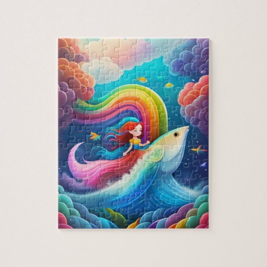 Puzzle Petite Sirène Mignonne Colorée Sucrée (Vertical)