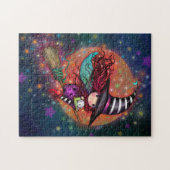 Puzzle Petite sorcière avec l'art d'Halloween au chat (Horizontal)