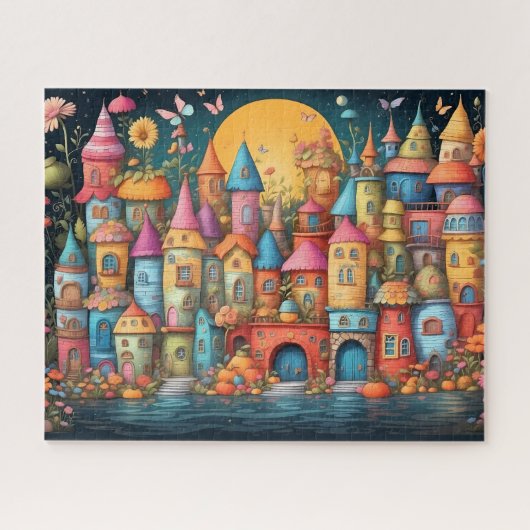 Puzzle petite ville de conte de fée fantastique (Horizontal)