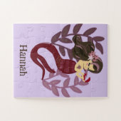 Puzzle Petites Filles Mignonne Sirène Violette (Horizontal)