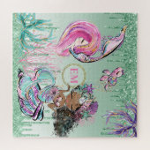 Puzzle Petites sirènes géantes sous le monogramme marin P (Horizontal)