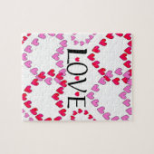 Puzzle Petits coeurs rose rouge AMOUR (Horizontal)