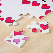 Puzzle Petits coeurs rose rouge AMOUR (Côté)