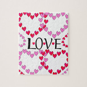 Puzzle Petits coeurs rose rouge AMOUR