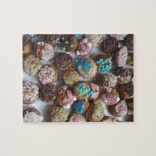 Puzzle petits gâteaux d'anniversaire colorés, nourriture, (Horizontal)