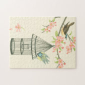 Puzzle Petits oiseaux perchés sur une branche et sur une (Horizontal)