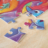 Puzzle Petits requins colorés et drôles (Côté)
