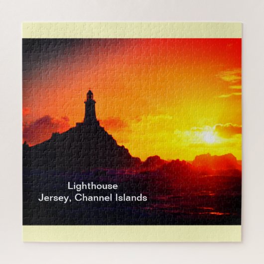 Puzzle Phare au coucher du soleil à Jersey (Vertical)