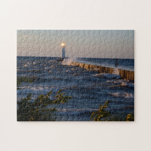 Puzzle Phare dans une mer tempestueuse (Horizontal)