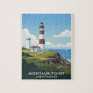 Puzzle Phare de Montauk Point, Falaise Côtière & Voilier
