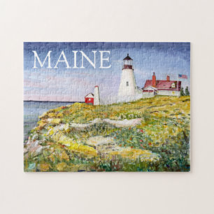 Puzzle Phare de Portland Head Maine Aquarelle Peinture
