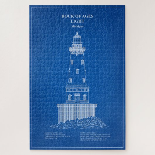 Puzzle Phare de Rock of Ages - Michigan - AD (Vertical)