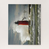 Puzzle Phare du Michigan avec grande vague (Vertical)