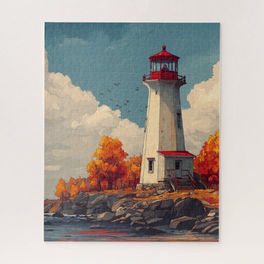 Puzzle Phare en automne (Vertical)