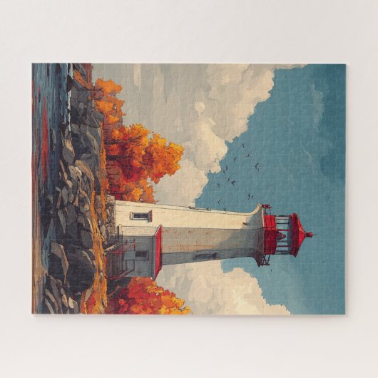 Puzzle Phare en automne (Horizontal)