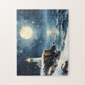 Puzzle phare peint en hiver (Vertical)