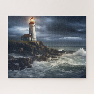 Puzzle Phare Stormy Seas : 16" x 20" Côtier