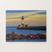 Puzzle Phare Sunset Duluth Minnesota (Horizontal)