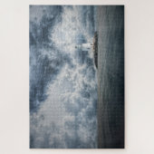 Puzzle Phare sur l'île tempête nuages beaux art (Vertical)
