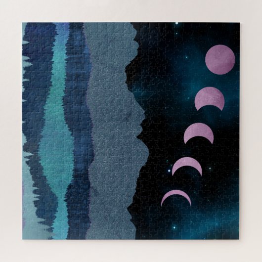Puzzle Phases de lune rose Paysage (Horizontal)