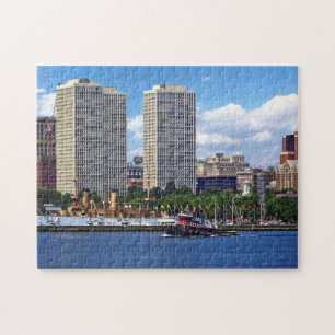 Puzzle Philadelphie - Remorqueur près de la skyline de Ph