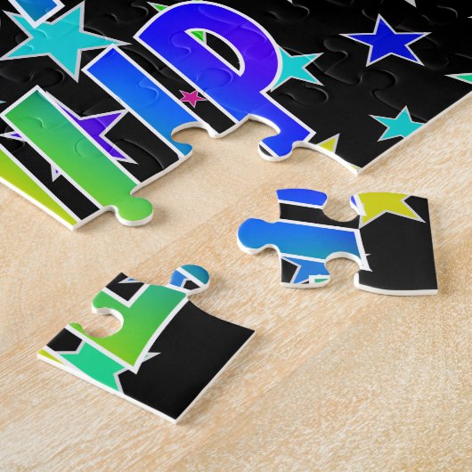 Puzzle "PHILIP" Prénom, amusant "HEUREUX ANNIVERSAIRE" (Côté)