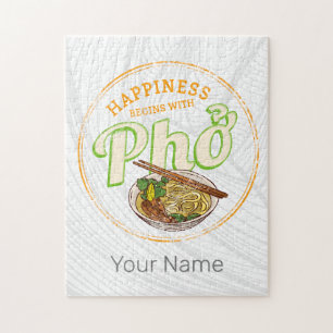 Puzzle Pho Soup Retro Street Food Vintage Gourmande Vietn