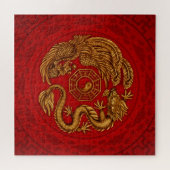 Puzzle Phoenix and Dragon with bagua #4 (Horizontal)