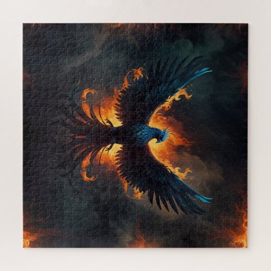 Puzzle Phoenix Bird Rising avec flammes (Horizontal)