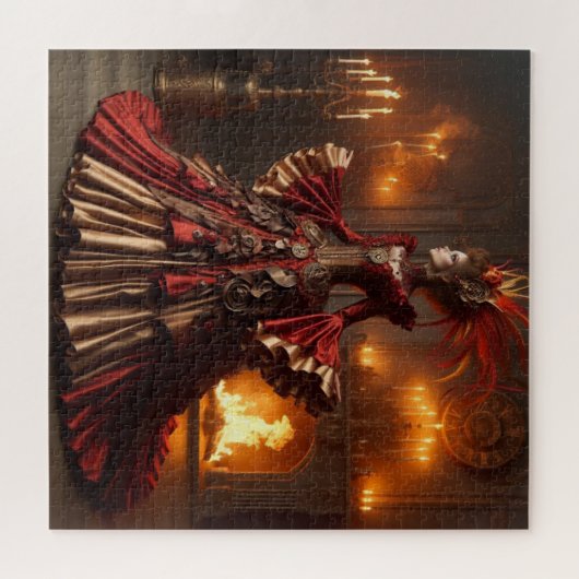 Puzzle Phoenix Fire Queen Steampunk Victorian Industrial (Horizontal)