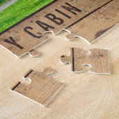 Puzzle Photo Cabine de famille Rustic Wood Forest Trees (Côté)
