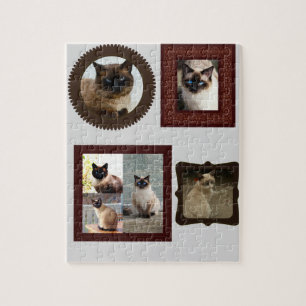 Puzzle Photo-cadeau de la famille des chats siamois puzzl