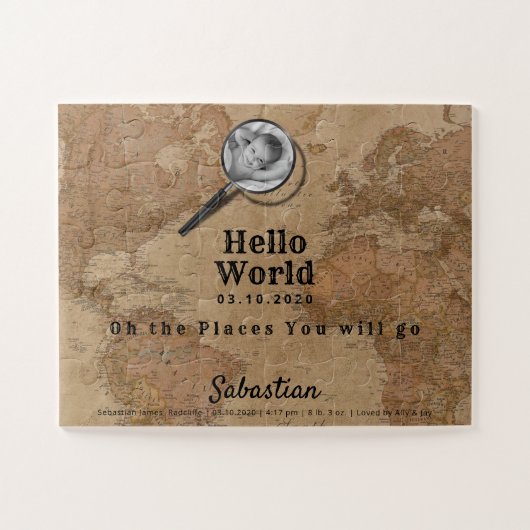 Puzzle photo Carte vintage (Horizontal)