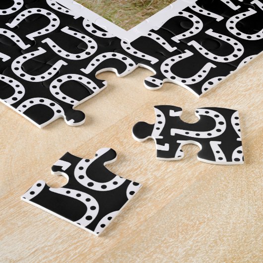 Puzzle Photo Cheval Monogramme Blanc Noir (Côté)