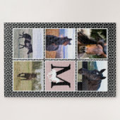 Puzzle Photo Cheval Monogramme Blanc Noir (Horizontal)