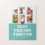 Puzzle Photo Collage BFF Cadeau Anniversaire Personnalisé<br><div class="desc">Photo Collage BFF Cadeau Anniversaire Personnalisé Turquoise</div>