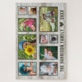 Puzzle Photo Collage Grain de bois rustique Photos famili (Vertical)