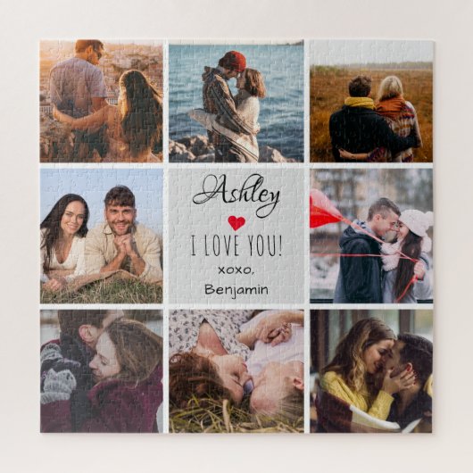 Puzzle Photo Collage ''I Love You'' Saint-Valentin (Vertical)