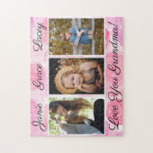 Puzzle Photo Collage Trois photo Aquarelle rose Floral (Vertical)