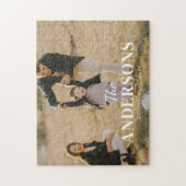 Puzzle Photo complète personnalisée moderne et nom de fam (Vertical)