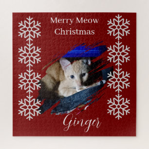Puzzle Photo de chat orange Texte personnalisable