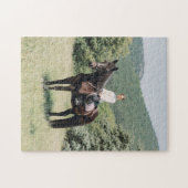 Puzzle Photo de cheval équestre personnalisé Unique (Horizontal)