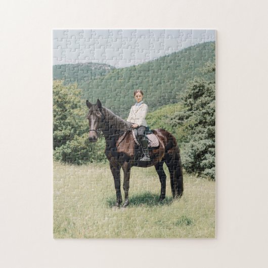 Puzzle Photo de cheval équestre personnalisé Unique (Vertical)