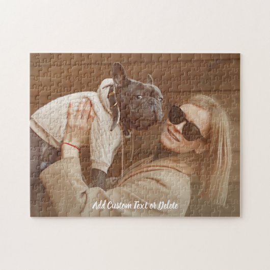 Puzzle photo de chien personnalisé avec texte pers (Horizontal)
