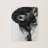 Puzzle Photo de Cocker Spaniel noir et blanc (Vertical)