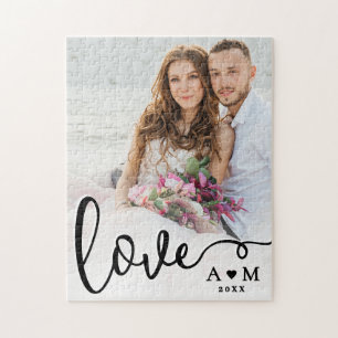 Puzzle Photo de couple à l'écriture élégante Love